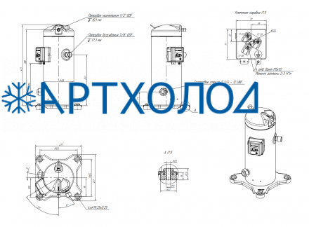 Компрессор спиральный RCM09E5LT7CA (141R8861) Ридан