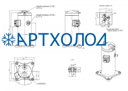 Компрессор спиральный RCZ82T4LB6CA (141R0123) Ридан