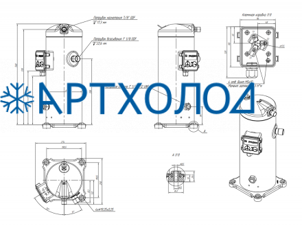 Компрессор спиральный RCZ107T4LB7CA (141R0427) Ридан
