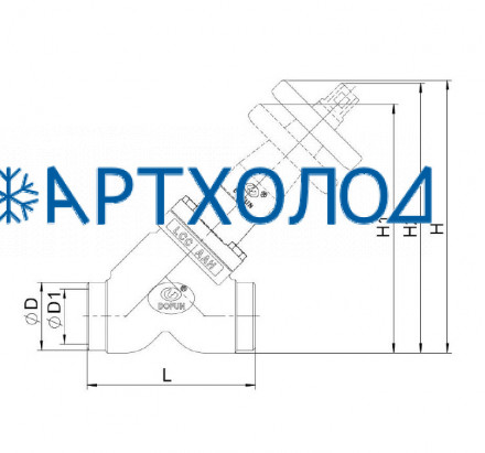 Обратно-запорный клапан SCV-S DN20 прямоточный (Комплектация с защитным алюминиевым колпачком)  Dofun