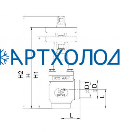 Запорный вентиль угловой SVD-A DN50 (комплектация с маховиком) Dofun