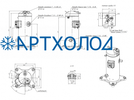Компрессор спиральный RCL15E4LT9CA (141R9757) Ридан