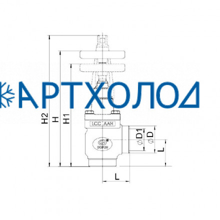 Запорный вентиль, материал нержавеющая сталь SSVD-A DN32 (угловой)  Dofun