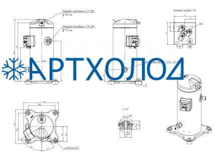 Компрессор спиральный RCM57E4LT7CA (141R8834) Ридан